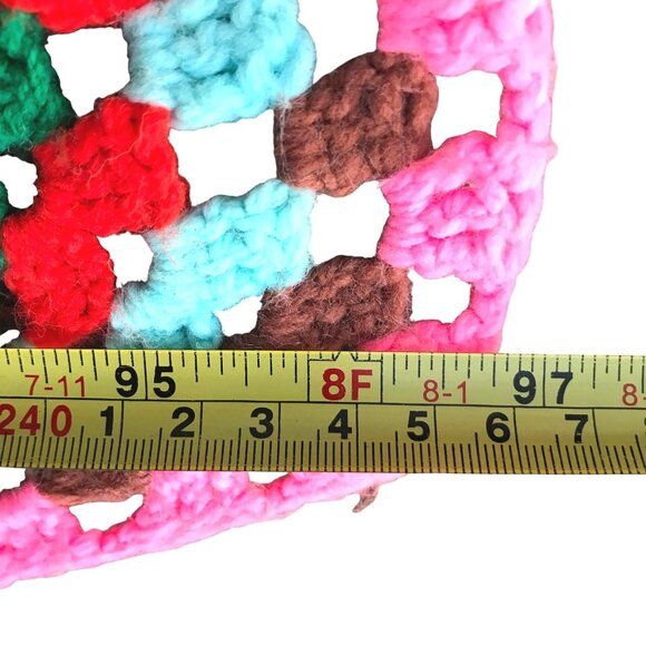 Handmade Granny Square Queen Blanket Multi-Color Crochet Throw 97" X 107" Afghan - Picture 6 of 6